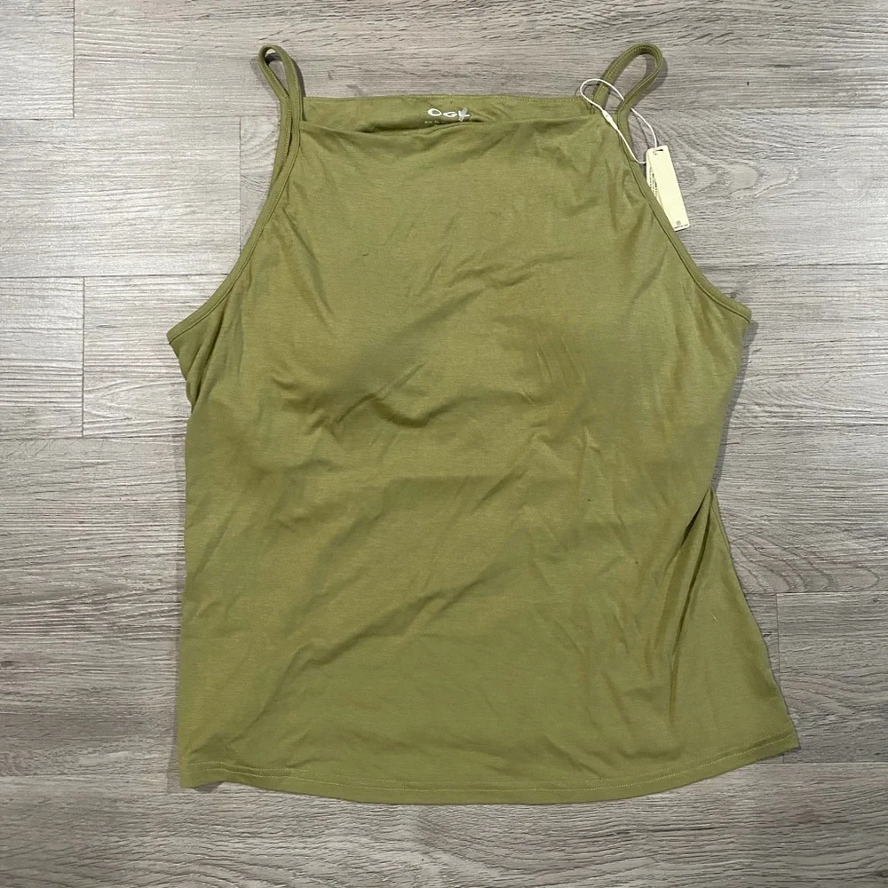OGL Olive Green Women's Tank Top Athletic Soft Casual - Picture 1 of 4